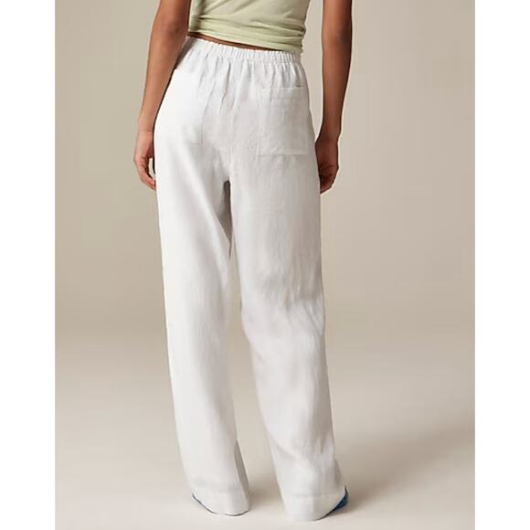 J Crew Stratus Pant S Natural Flax NWT Linen Wide Leg Trousers CL872 J.Crew - Picture 3 of 5